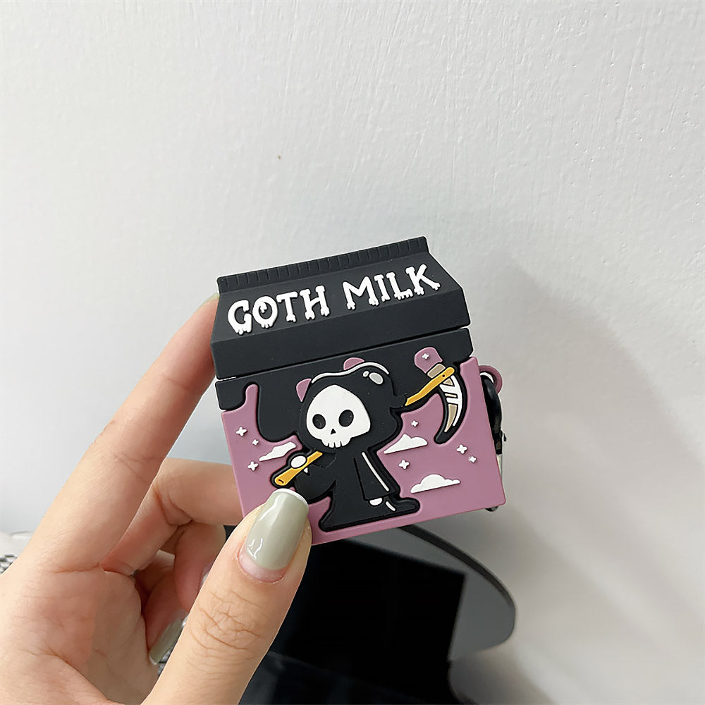 3D Cartoon Goth Milk Silicone Earphone Cover | ZAKAPOP