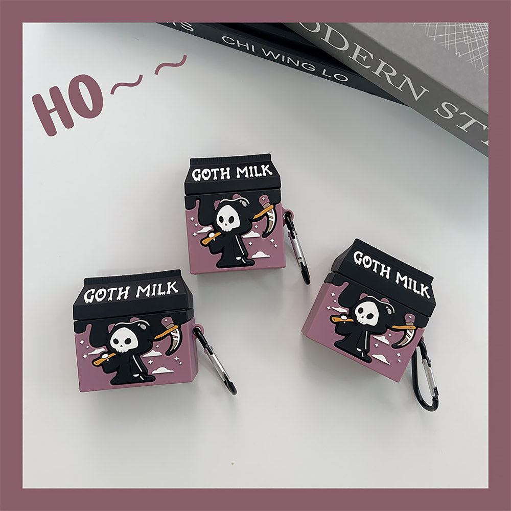 3D Cartoon Goth Milk Silicone Earphone Cover | ZAKAPOP