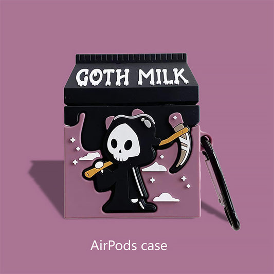 3D Cartoon Goth Milk Silicone Earphone Cover | ZAKAPOP