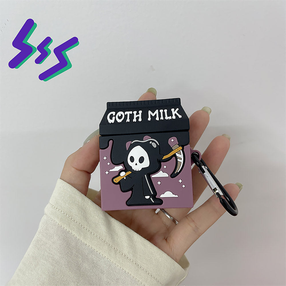 3D Cartoon Goth Milk Silicone Earphone Cover | ZAKAPOP