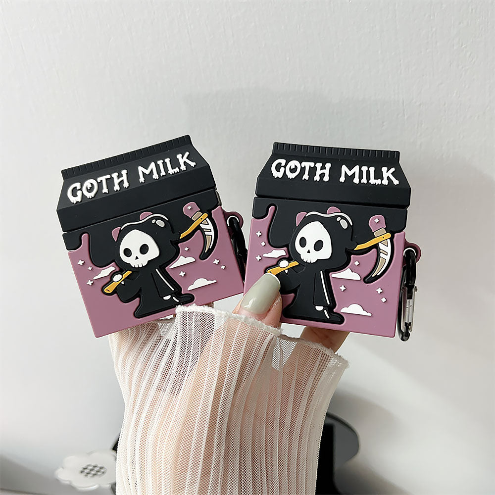 3D Cartoon Goth Milk Silicone Earphone Cover | ZAKAPOP