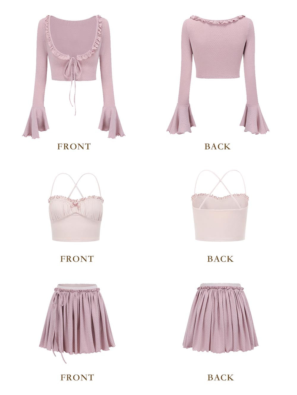 Ballet-Inspired Knit Top & Skirt Pants Set | ZAKAPOP