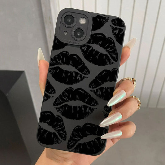 Black Kiss Printed Phone Case for iPhone | ZAKAPOP