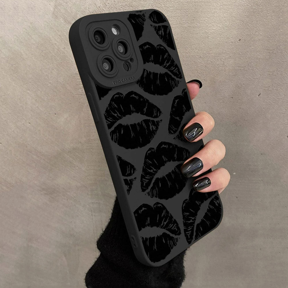 Black Kiss Printed Phone Case for iPhone | ZAKAPOP