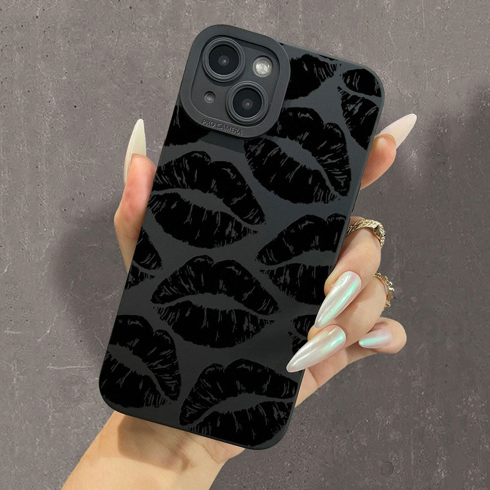 Black Kiss Printed Phone Case for iPhone | ZAKAPOP