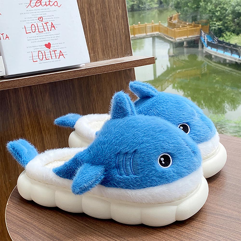 Cartoon Shark Couples' Winter Slippers | ZAKAPOP