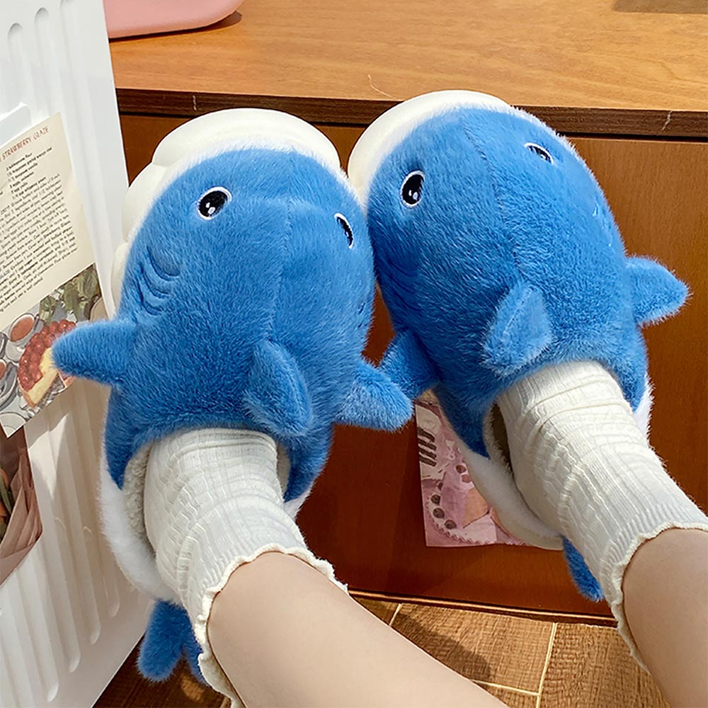 Cartoon Shark Couples' Winter Slippers | ZAKAPOP