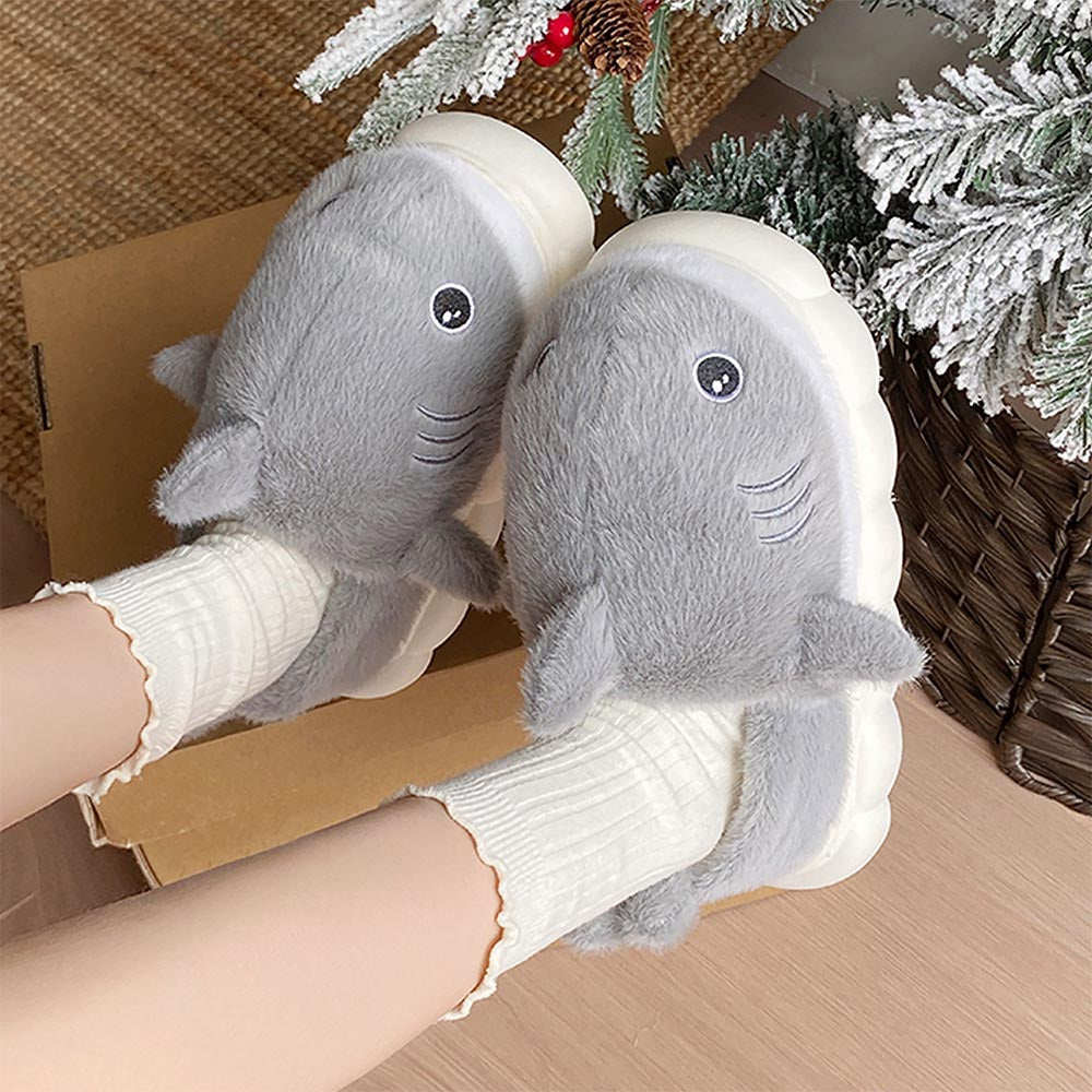 Cartoon Shark Couples' Winter Slippers | ZAKAPOP