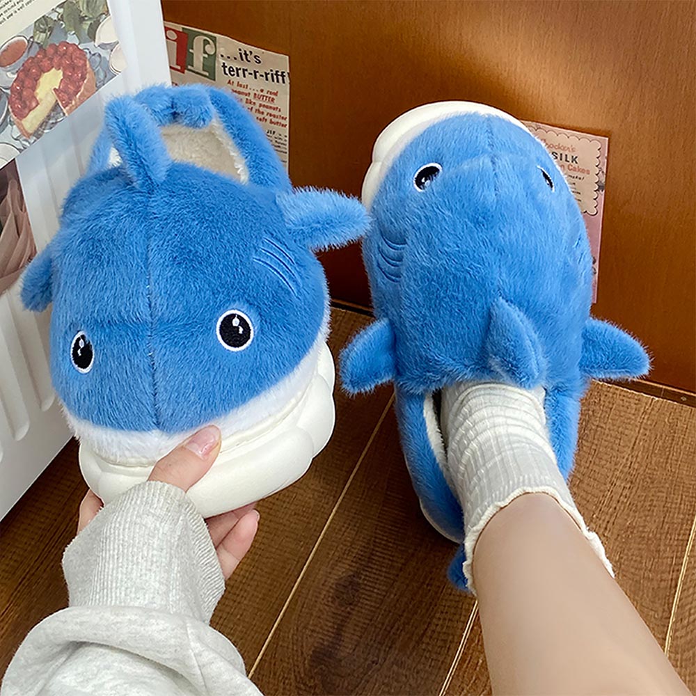 Cartoon Shark Couples' Winter Slippers | ZAKAPOP