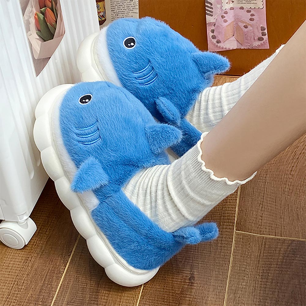 Cartoon Shark Couples' Winter Slippers | ZAKAPOP