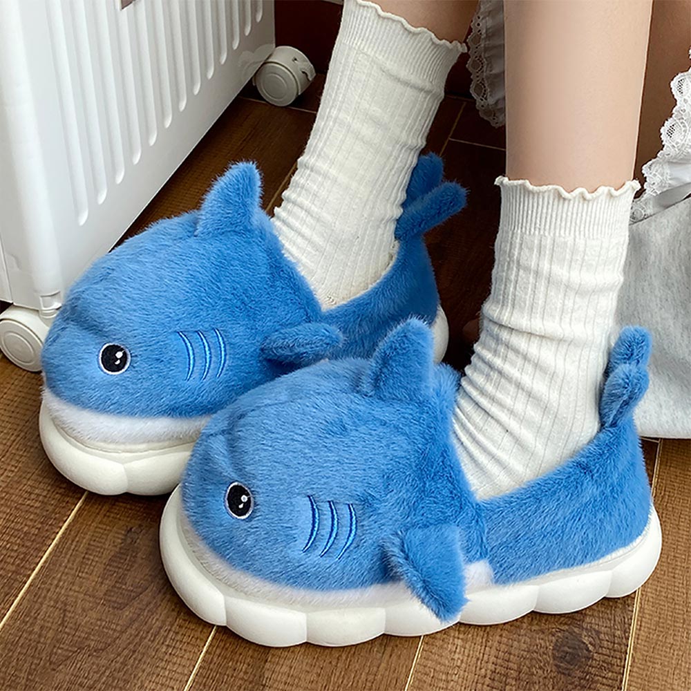 Cartoon Shark Couples' Winter Slippers | ZAKAPOP