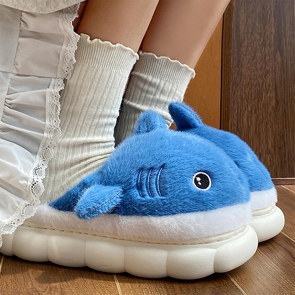 Cartoon Shark Couples' Winter Slippers | ZAKAPOP