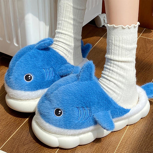 Cartoon Shark Couples' Winter Slippers | ZAKAPOP