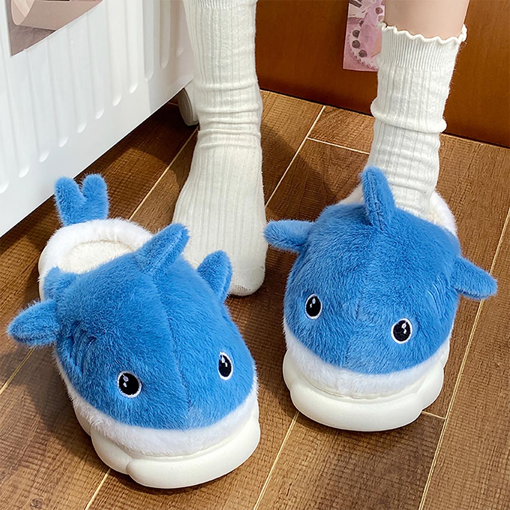 Cartoon Shark Couples' Winter Slippers | ZAKAPOP