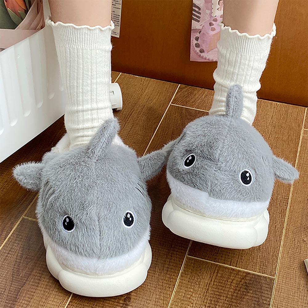 Cartoon Shark Couples' Winter Slippers | ZAKAPOP