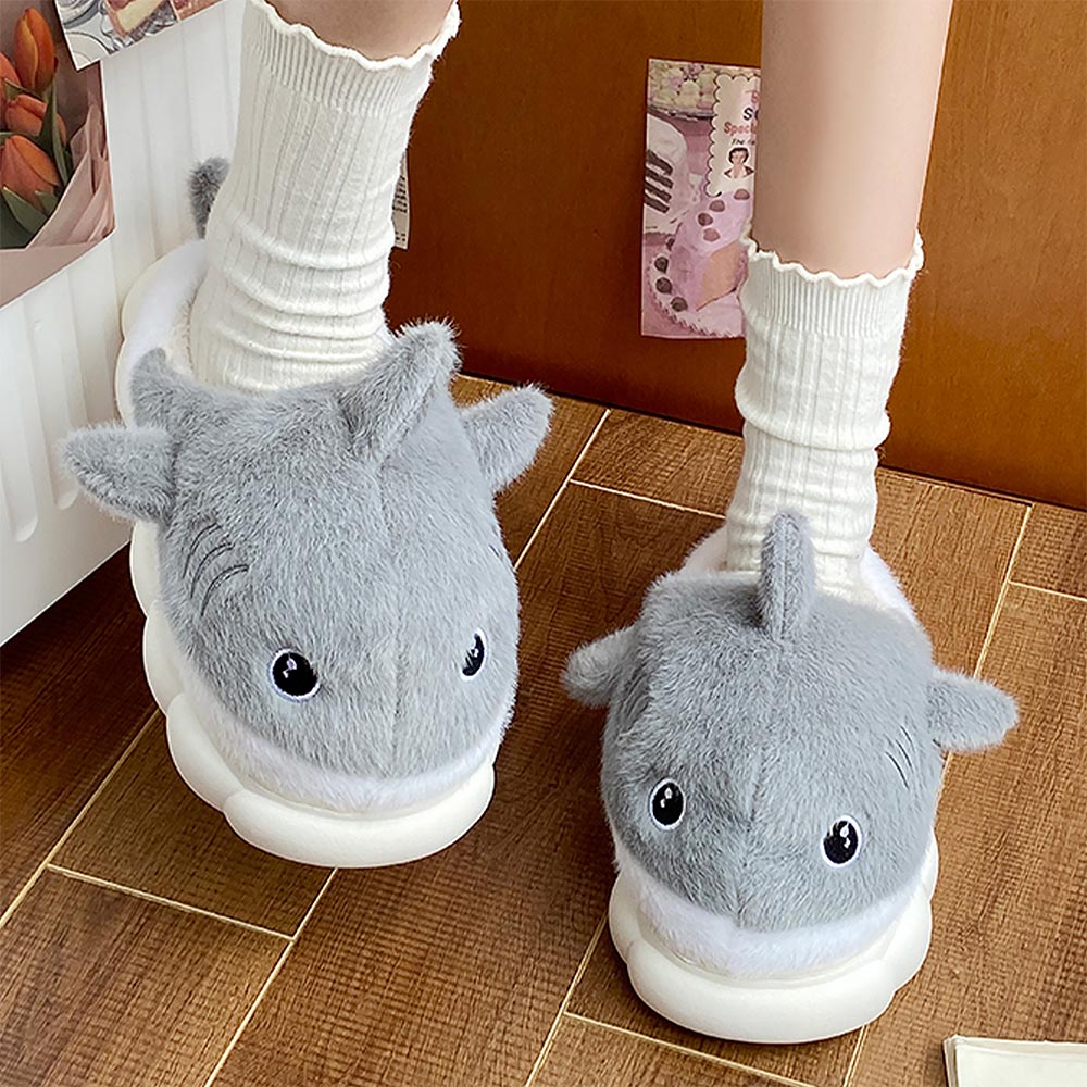 Cartoon Shark Couples' Winter Slippers | ZAKAPOP