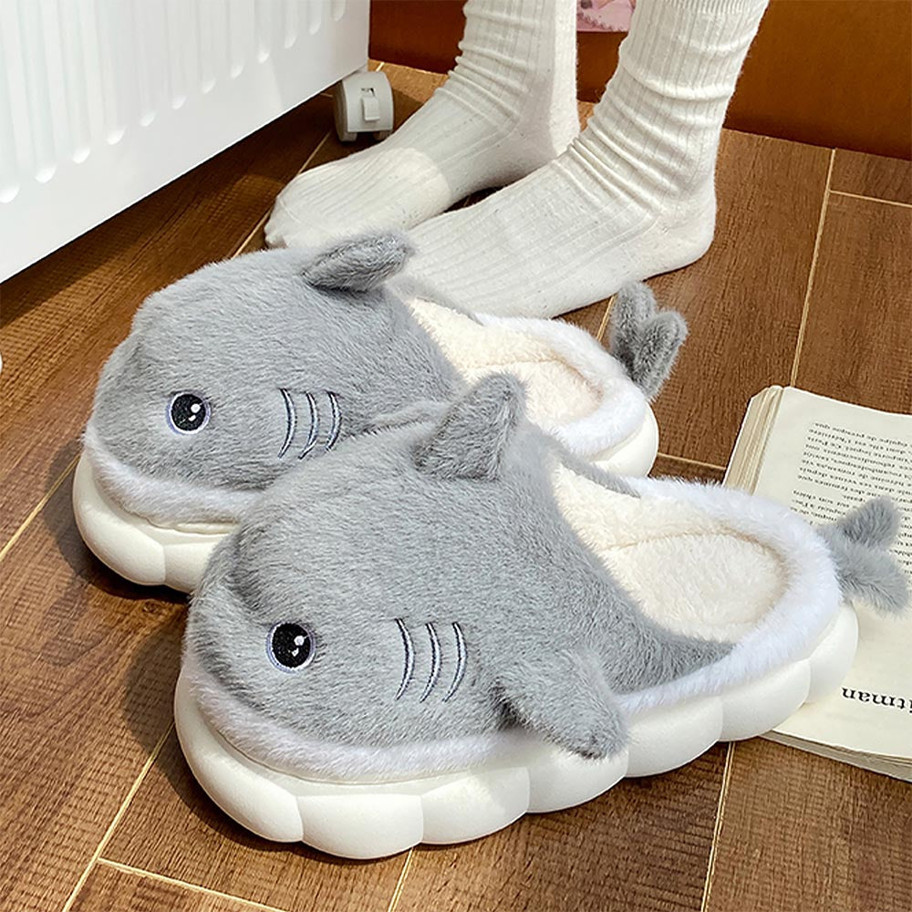 Cartoon Shark Couples' Winter Slippers | ZAKAPOP