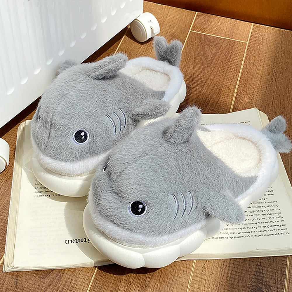 Cartoon Shark Couples' Winter Slippers | ZAKAPOP