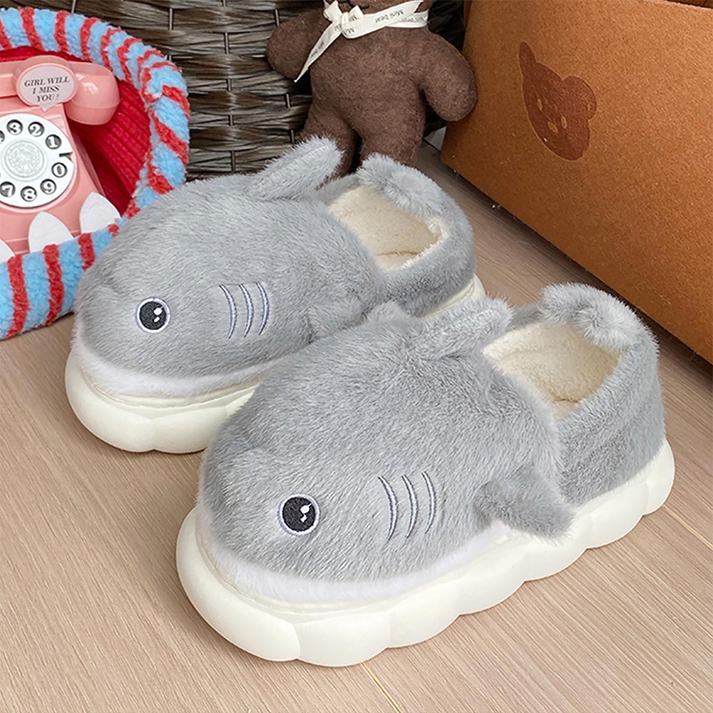 Cartoon Shark Couples' Winter Slippers | ZAKAPOP