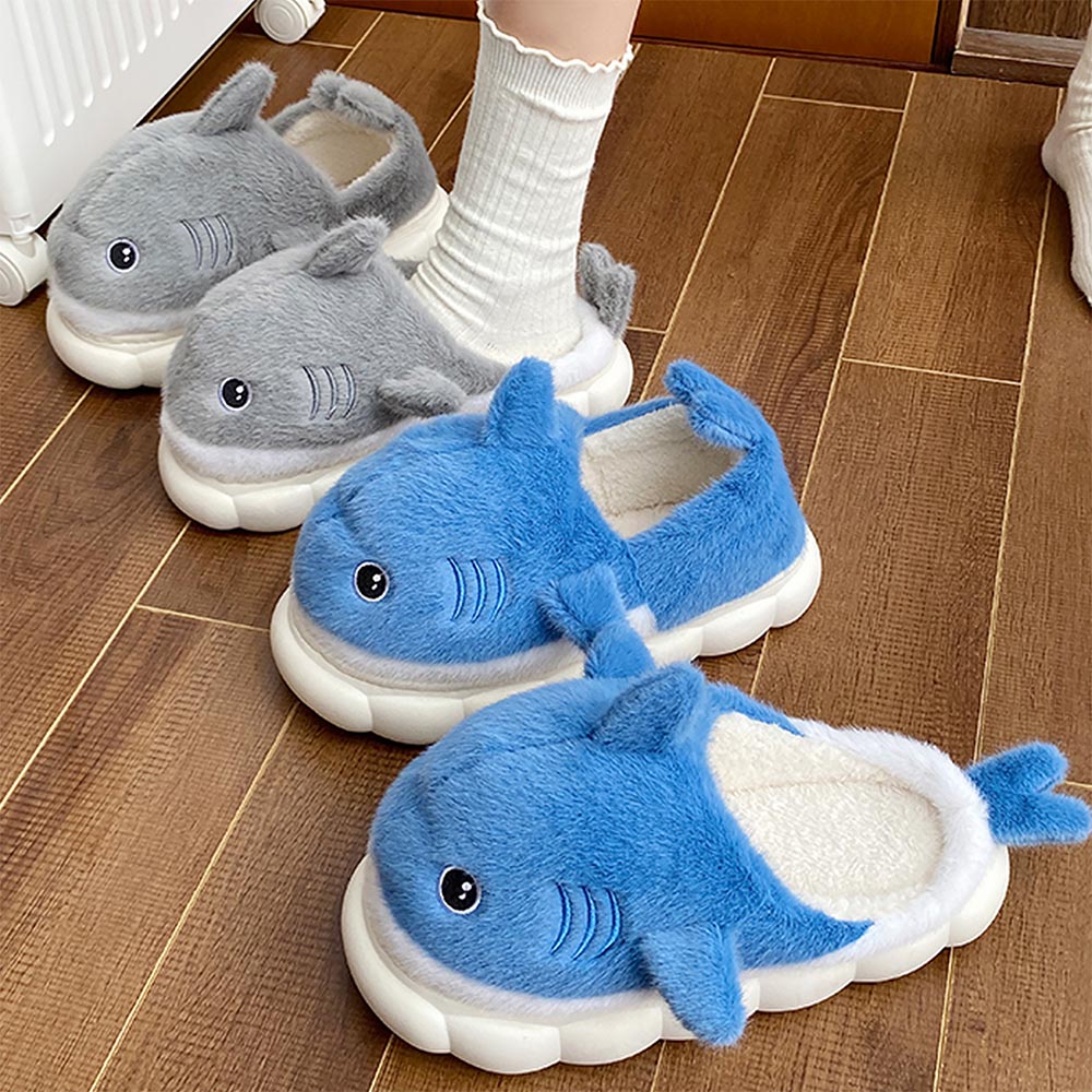 Cartoon Shark Couples' Winter Slippers | ZAKAPOP