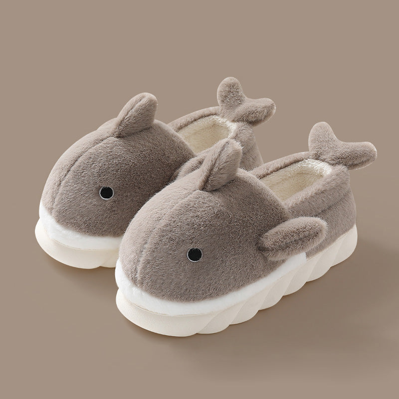 Cartoon Whale Full Heel Winter Slides(Adults) | ZAKAPOP