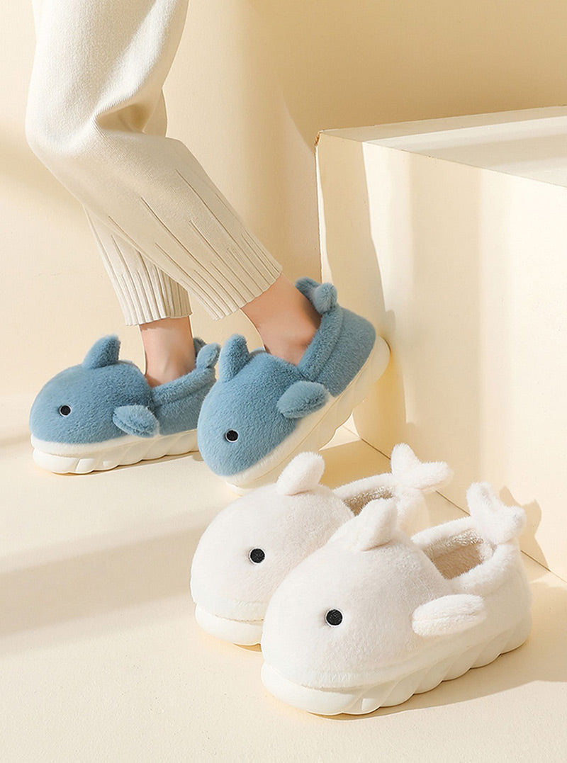 Cartoon Whale Full Heel Winter Slides(Adults) | ZAKAPOP