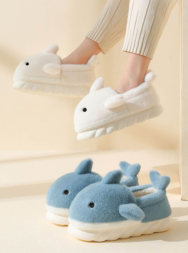 Cartoon Whale Full Heel Winter Slides(Adults) | ZAKAPOP