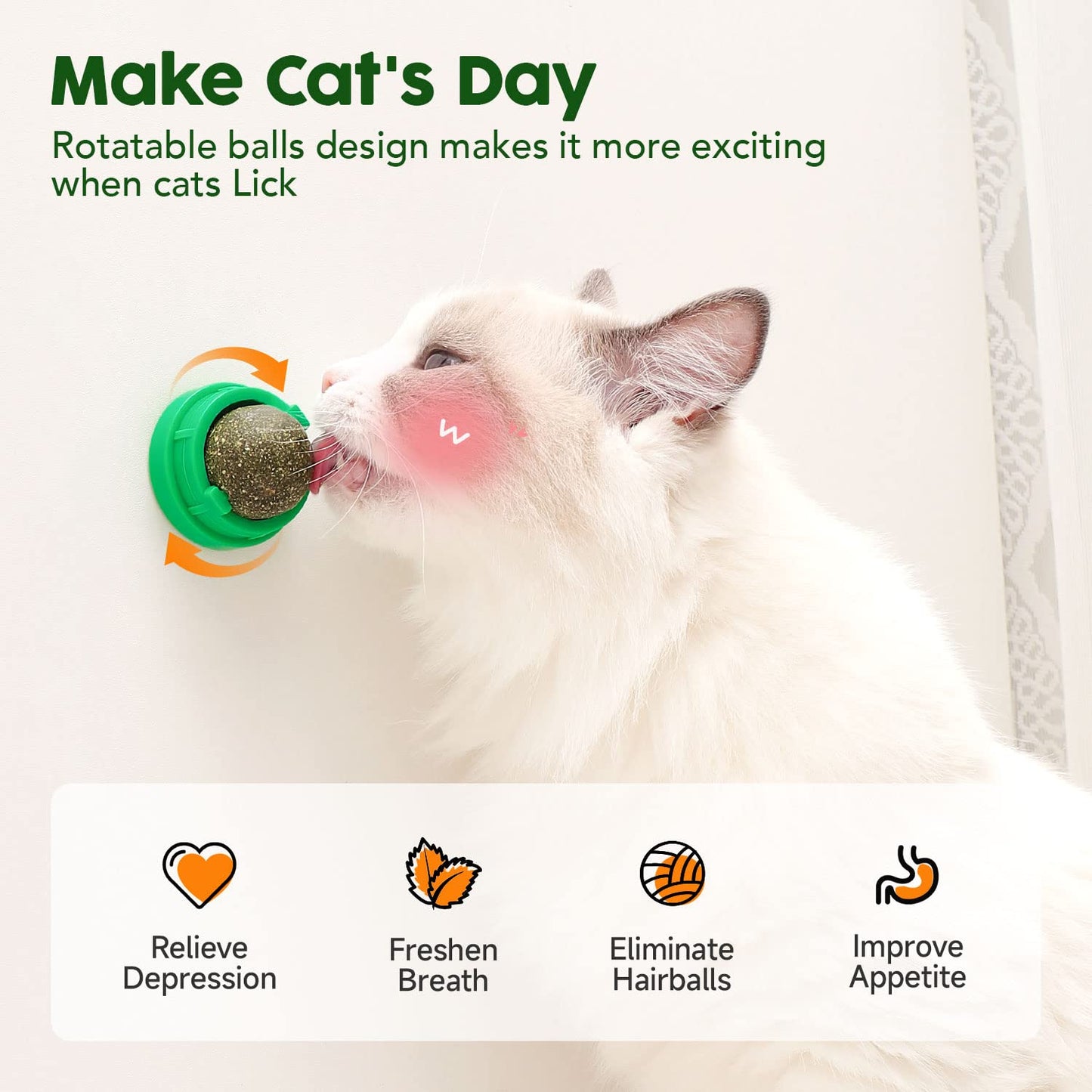 Catnip Toys Balls for Cats Lick 4 Pcs | ZAKAPOP