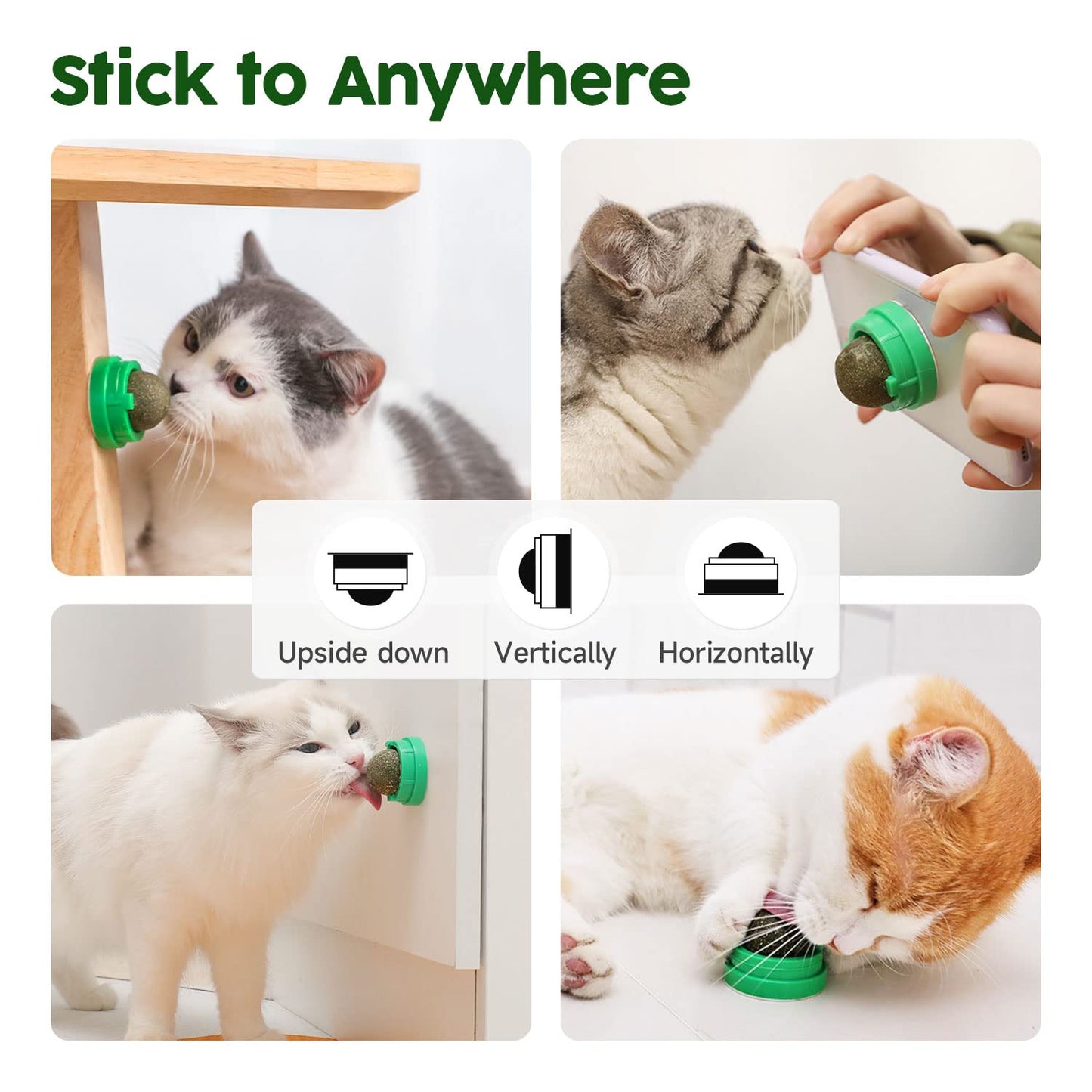 Catnip Toys Balls for Cats Lick 4 Pcs | ZAKAPOP