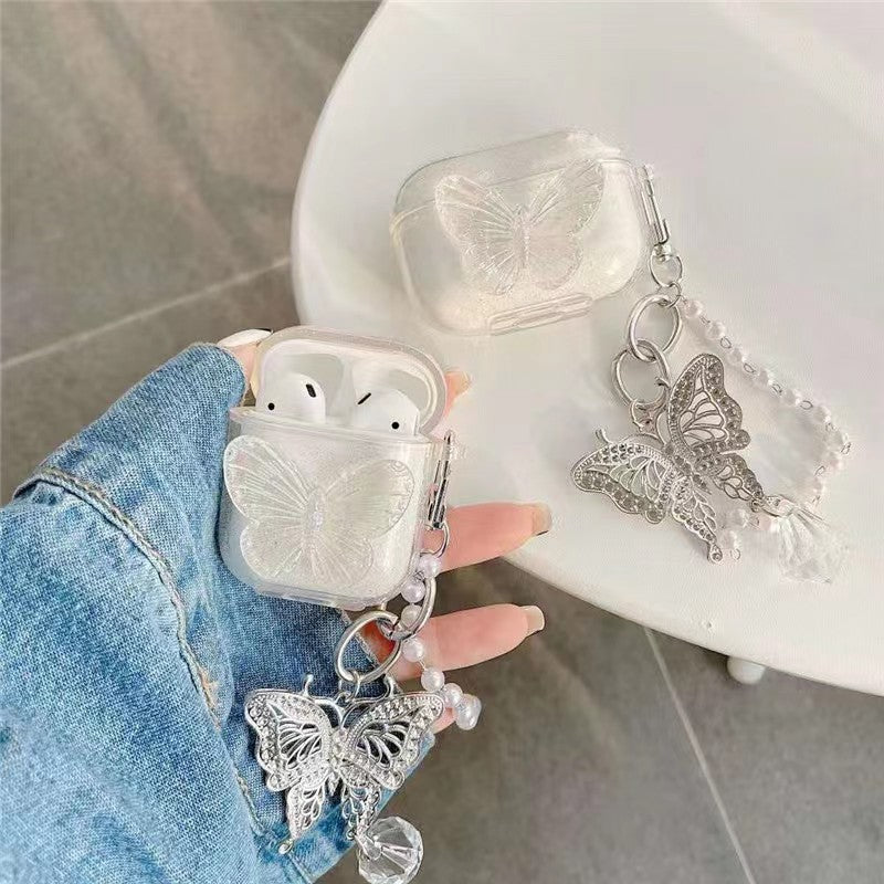 Clear Glitter Butterfly Airpods Case | ZAKAPOP