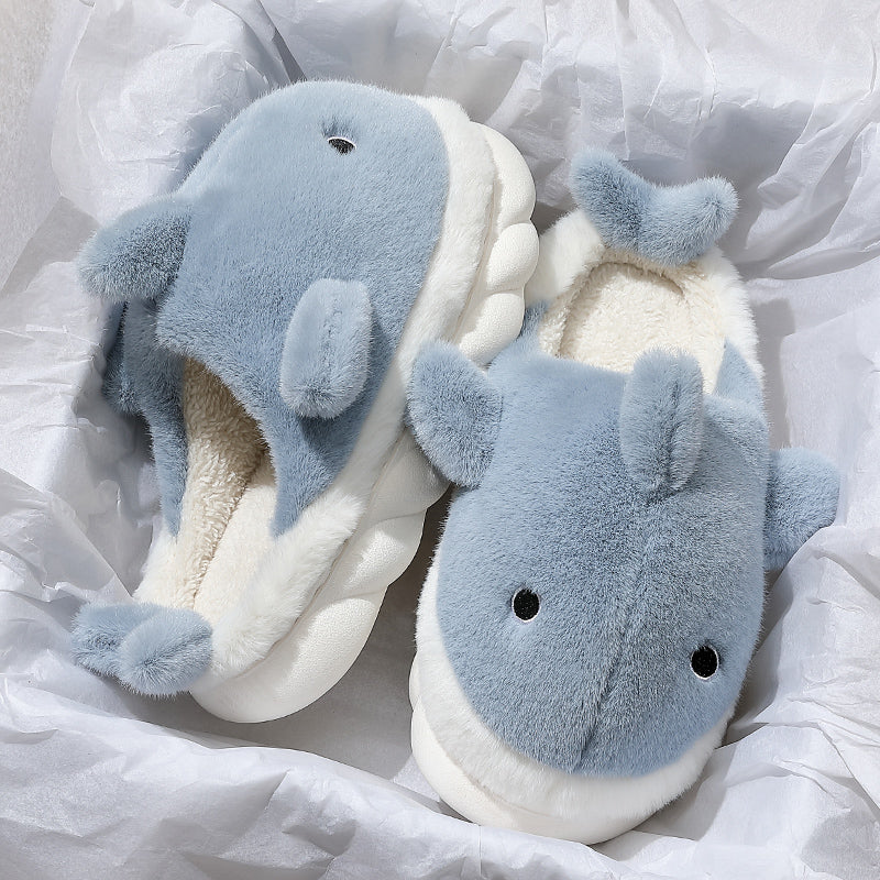 Cartoon Whale Half Drag Winter Slides(Adults) | ZAKAPOP