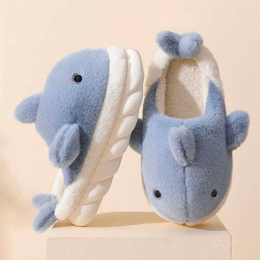 Cartoon Whale Half Drag Winter Slides(Adults) | ZAKAPOP