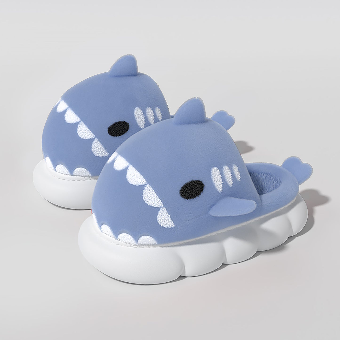 Couple Plush Cotton Outwear Winter Cartoon Shark Slides(Adults) | ZAKAPOP