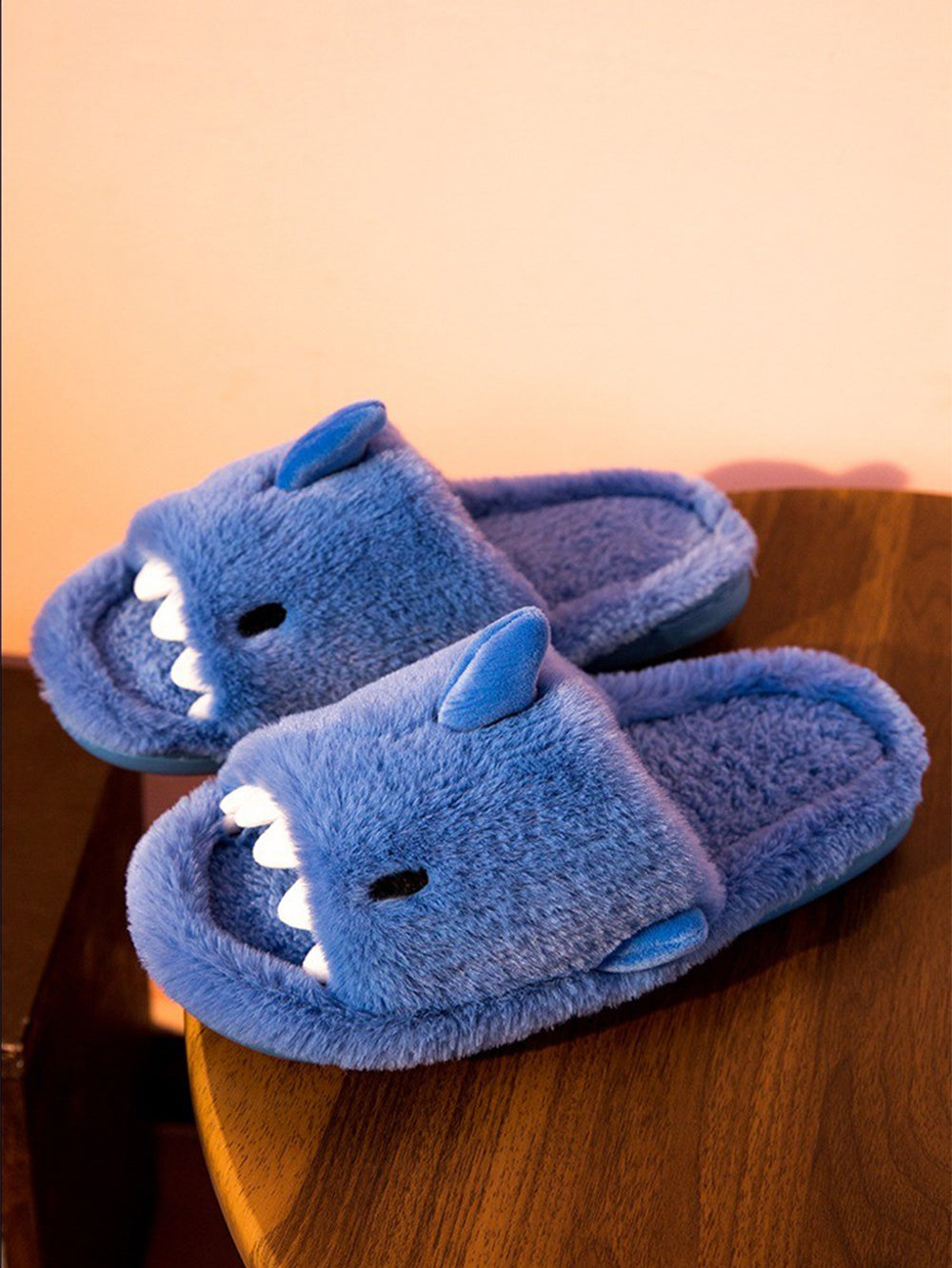 Couples Cartoon Shark Winter Home Slippers with Soft Soles (Adults) | ZAKAPOP