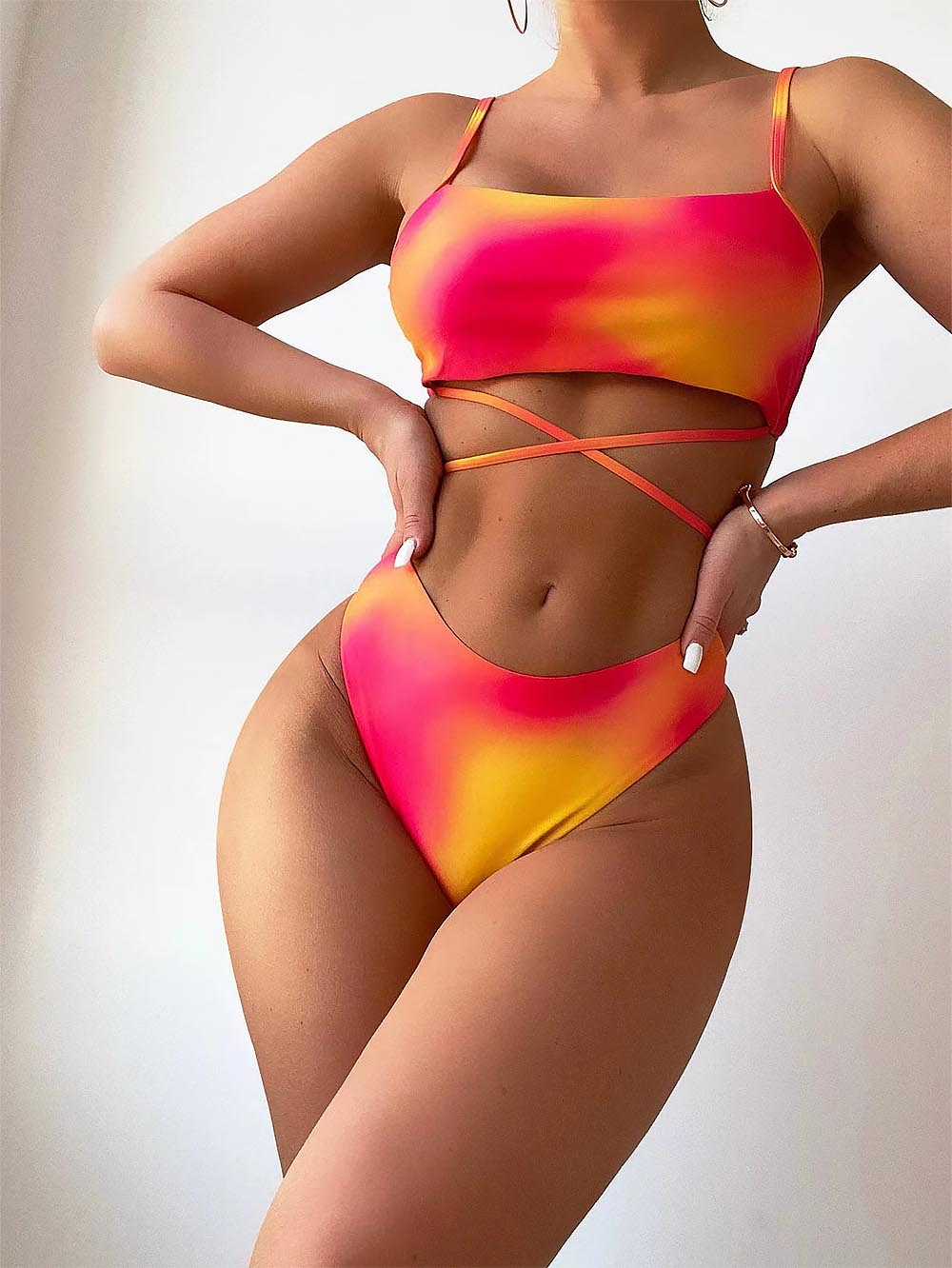 Criss Cross Ombre Bikini Set | ZAKAPOP