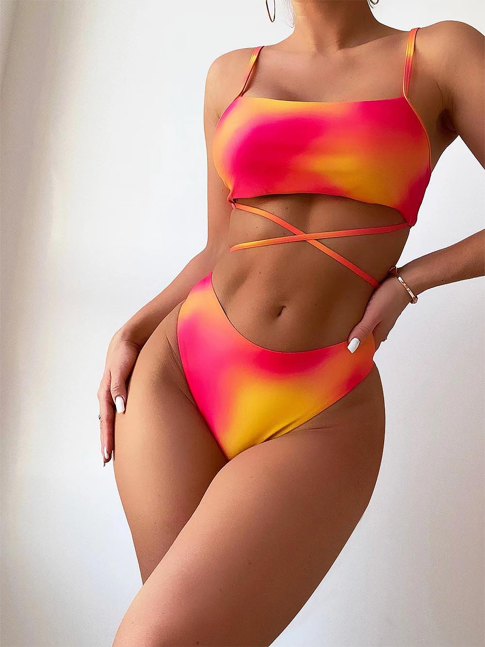 Criss Cross Ombre Bikini Set | ZAKAPOP