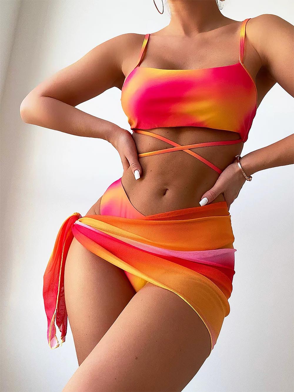 Criss Cross Ombre Bikini Set | ZAKAPOP