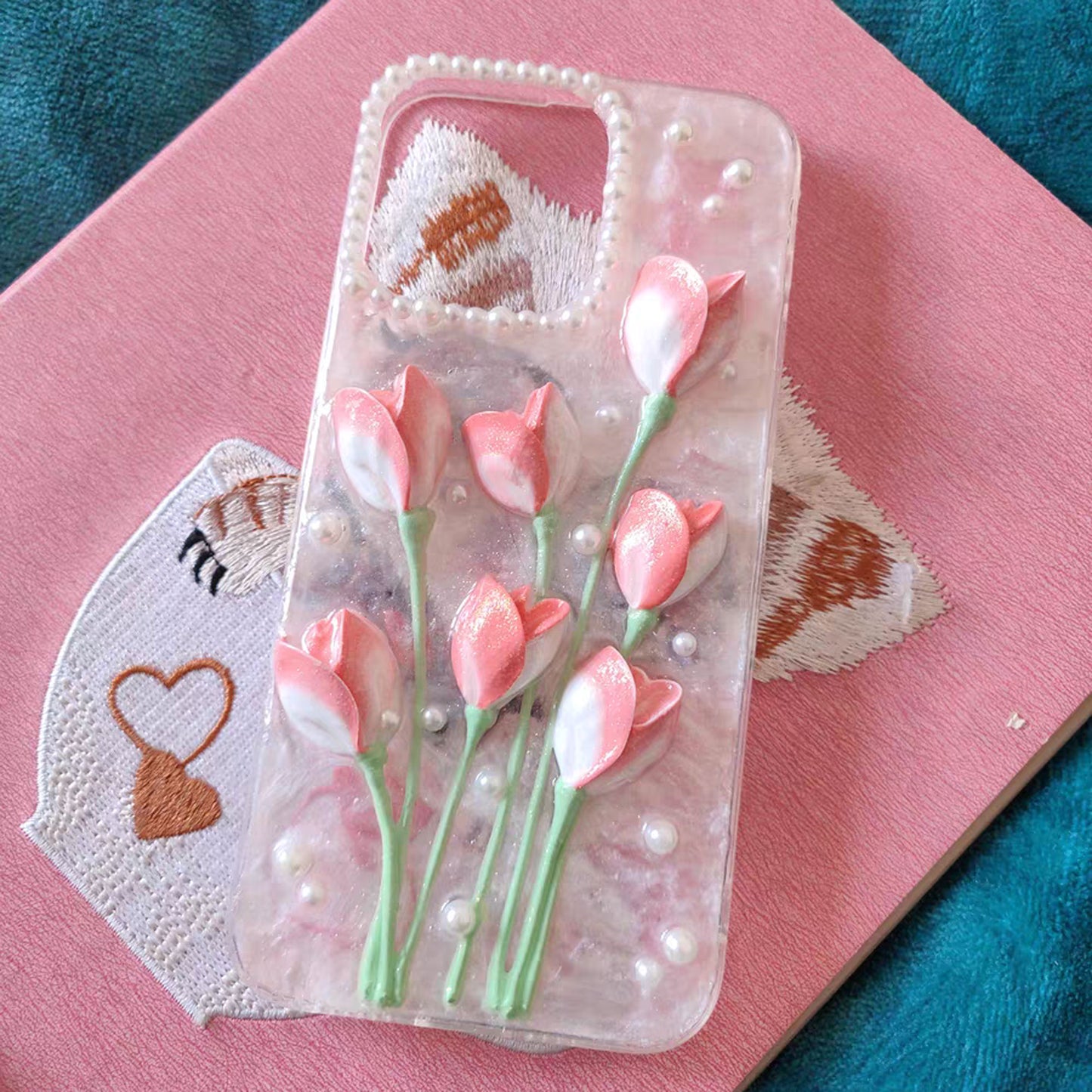 Handmade Glazed Tulip Flowers Phone Case for iPhone | ZAKAPOP