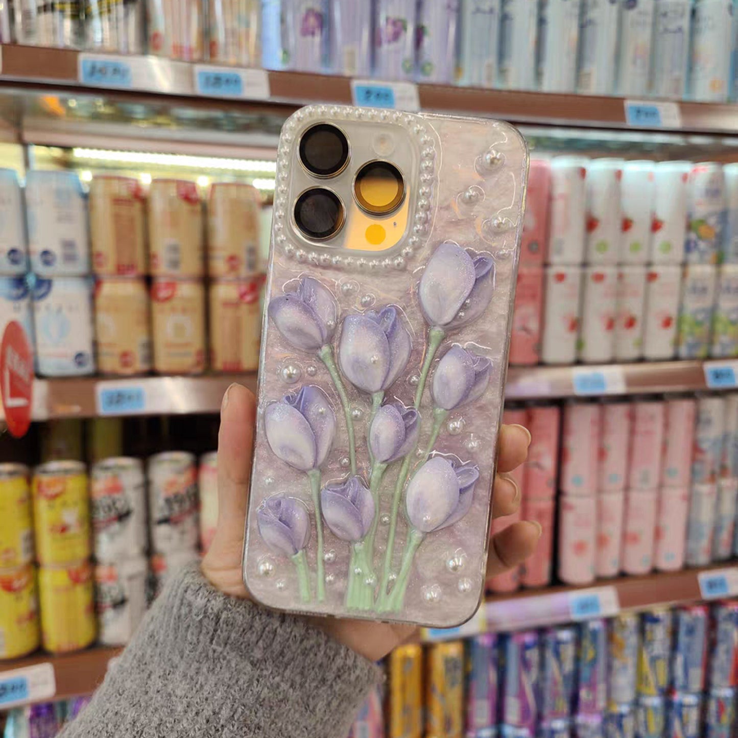 Handmade Glazed Tulip Flowers Phone Case for iPhone | ZAKAPOP