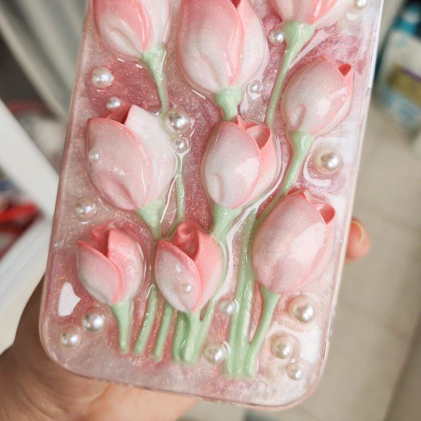 Handmade Glazed Tulip Flowers Phone Case for iPhone | ZAKAPOP