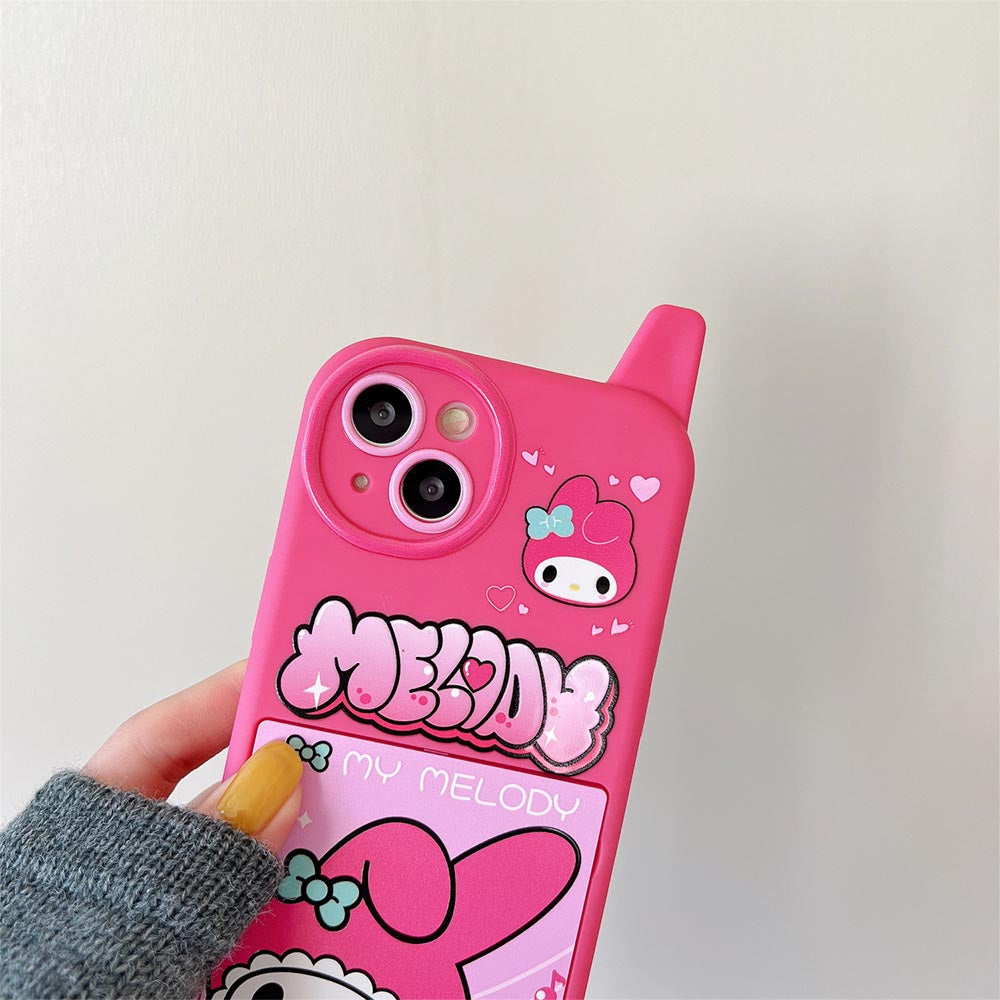 Cute Anime Mobile Phone Case with Makeup Mirror | ZAKAPOP