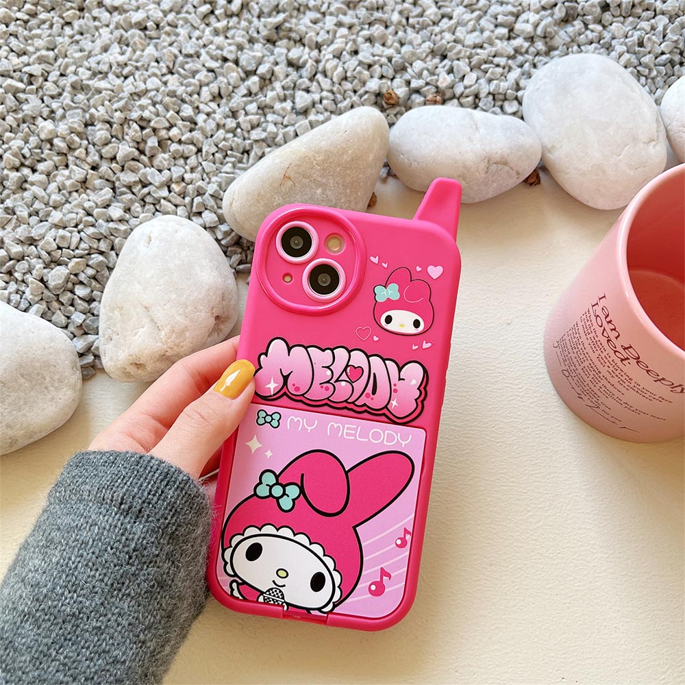 Cute Anime Mobile Phone Case with Makeup Mirror | ZAKAPOP