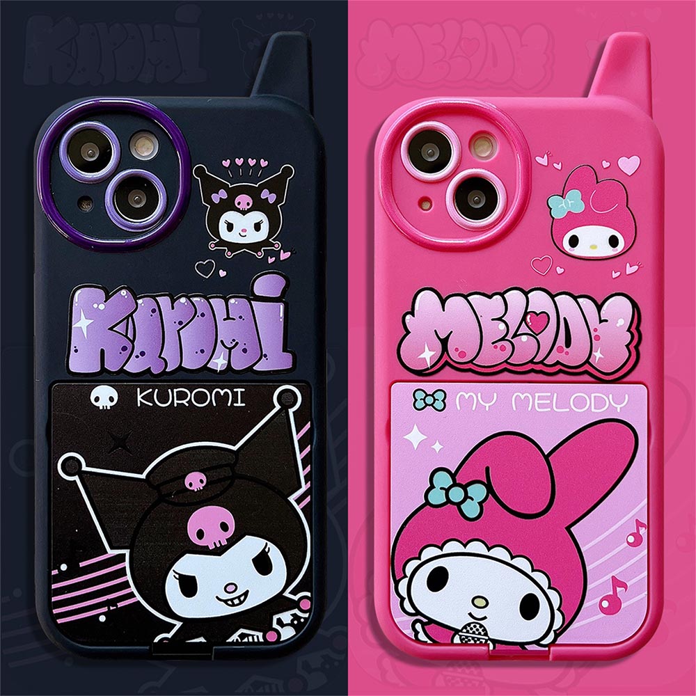 Cute Anime Mobile Phone Case with Makeup Mirror | ZAKAPOP