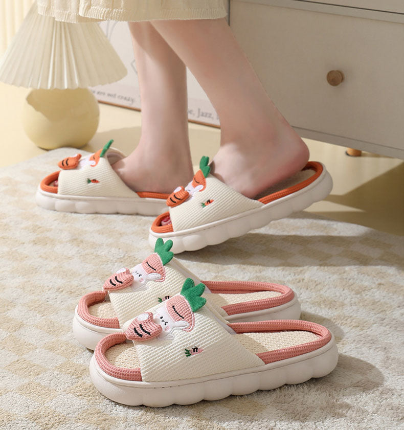 Cute Cartoon Carrot Rabbit Thick Sole Slippers | ZAKAPOP