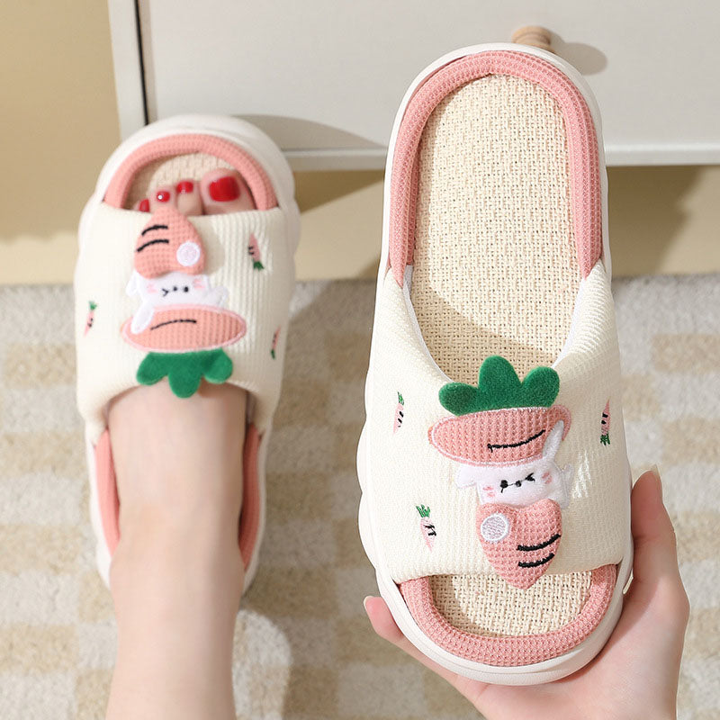 Cute Cartoon Carrot Rabbit Thick Sole Slippers | ZAKAPOP