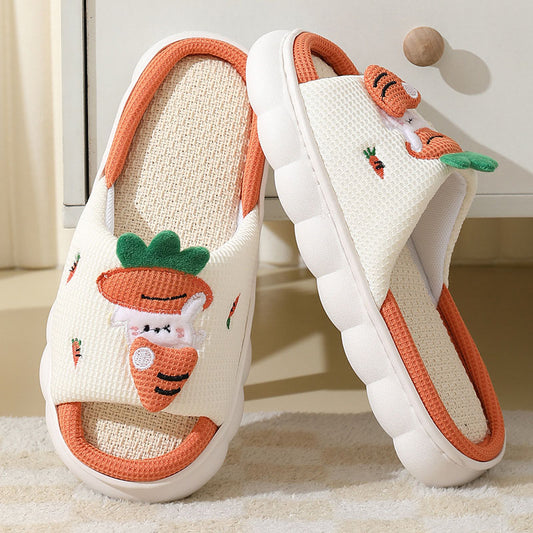 Cute Cartoon Carrot Rabbit Thick Sole Slippers | ZAKAPOP