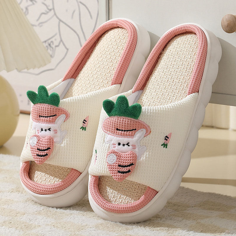 Cute Cartoon Carrot Rabbit Thick Sole Slippers | ZAKAPOP