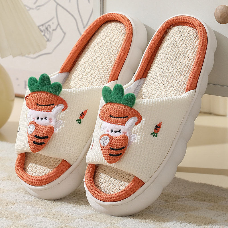 Cute Cartoon Carrot Rabbit Thick Sole Slippers | ZAKAPOP