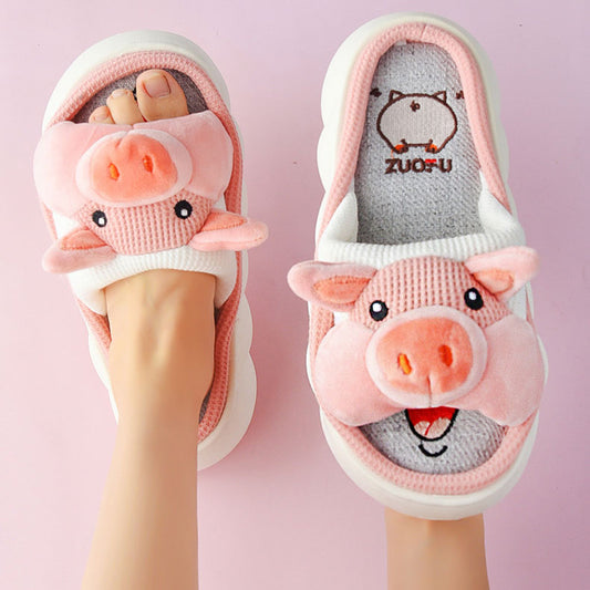 Cute Cartoon Thick Sole Piggy Slippers | ZAKAPOP