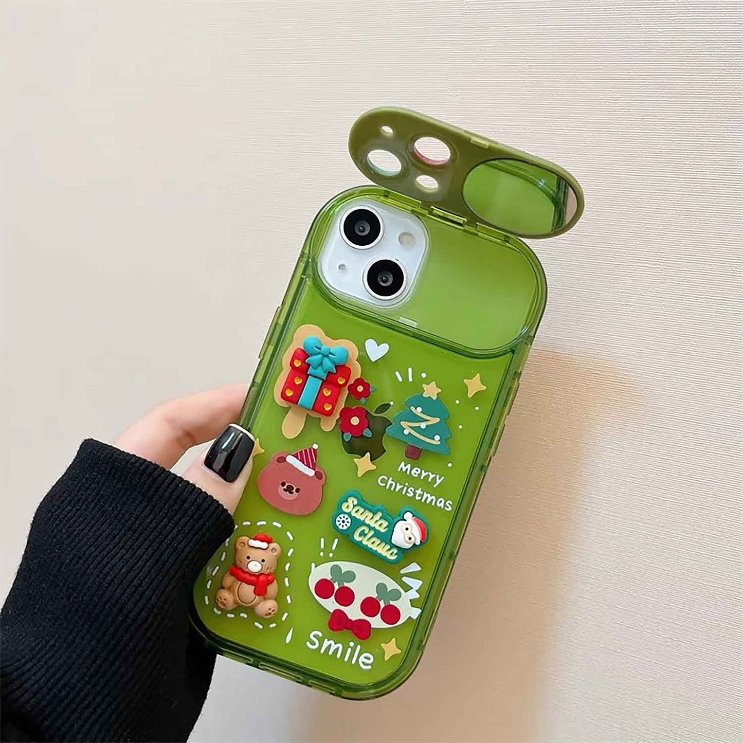 Cute Elk Pendant Flip Christmas Phone Case For iPhone | ZAKAPOP